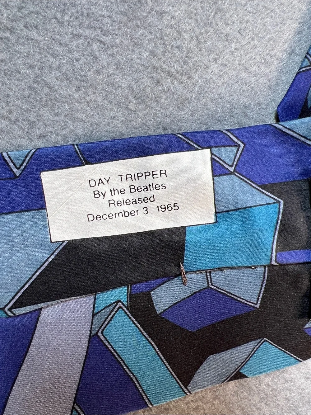 The Beatles Blue Geometric Cartoon Novelty Tie